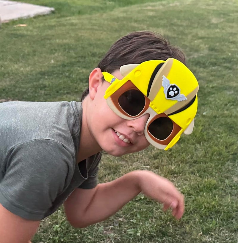 Sun-Staches Paw Patrol Official Rubble Sunglasses Costume Accessory, UV400 Lenses, Construction Yellow Mask, One Size Fits Most - Image 2